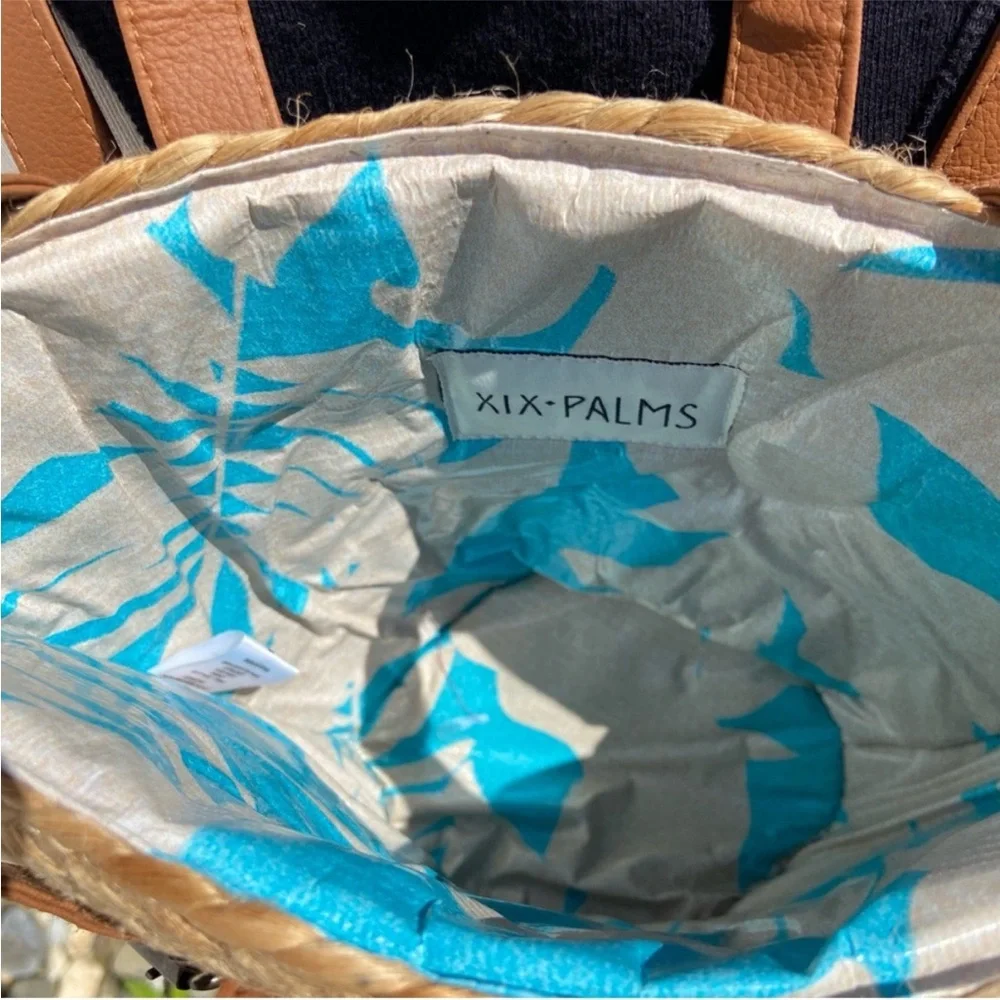 XIX PALMS Beach Insulated Cooler Picnic Shorebreak Woven Jute Backpack NEW